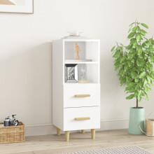 Berkfield Sideboard High Gloss White 34.5x34x90 cm Engineered Wood