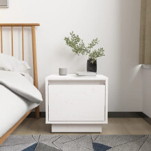 Berkfield Bedside Cabinet White 35x34x32 cm Solid Wood Pine