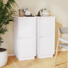 Berkfield Sideboards 2 pcs White 31.5x34x75 cm Solid Wood Pine