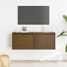 Berkfield Wall Cabinets 2 pcs Honey Brown 45x30x35 cm Solid Pinewood