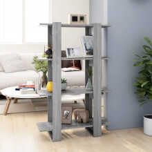 Berkfield Book Cabinet/Room Divider Grey Sonoma 80x30x123.5 cm