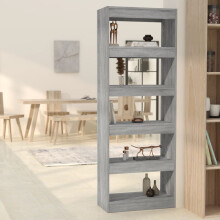 Berkfield Book Cabinet/Room Divider Grey Sonoma 60x30x166 cm Engineered Wood