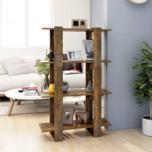 Berkfield Book Cabinet/Room Divider Smoked Oak 80x30x123.5 cm
