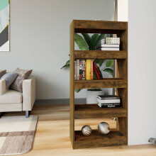 Berkfield Book Cabinet/Room Divider Smoked Oak 60x30x135 cm Engineered Wood