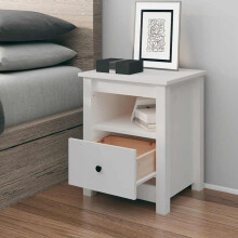 Berkfield Bedside Cabinet White 40x35x49 cm Solid Wood Pine
