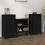 Berkfield Sideboards 2 pcs Black 40x35x80 cm Solid Wood Pine 1