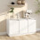 Berkfield Sideboard White 111x34x60 cm Solid Wood Pine 1