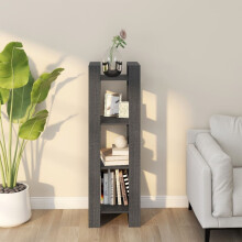 Berkfield Book Cabinet/Room Divider Grey 41x35x125 cm Solid Wood Pine
