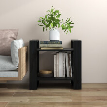 Berkfield Book Cabinet/Room Divider Black 60x35x57 cm Solid Wood Pine