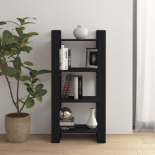 Berkfield Book Cabinet/Room Divider Black 60x35x125 cm Solid Wood