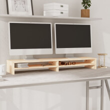 Berkfield Monitor Stand 100x24x13 cm Solid Wood Pine