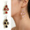 Pair of Vibranting Multicolor Drop Earrings Elegant Dangle-Red 2