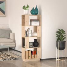 Berkfield Book Cabinet/Room Divider 51x25x132 cm Solid Wood Pine