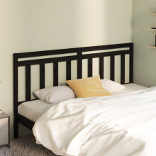 Berkfield Bed Headboard Black 186x4x100 cm Solid Wood Pine