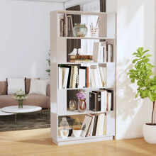 Berkfield Book Cabinet/Room Divider White 80x25x163.5 cm Solid Wood Pine