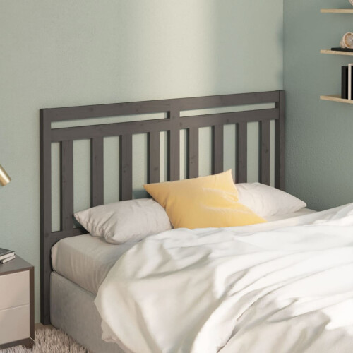 Berkfield Bed Headboard Grey 156x4x100 cm Solid Wood Pine