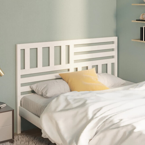 Berkfield Bed Headboard White 126x4x100 cm Solid Wood Pine