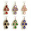 Pair of Vibranting Multicolor Drop Earrings Elegant Dangle-Red 3