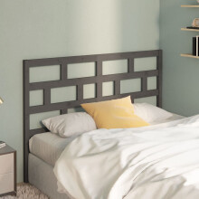 Berkfield Bed Headboard Grey 141x4x100 cm Solid Wood Pine
