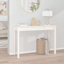 Berkfield Console Table White 110x40x75 cm Solid Wood Pine