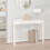 Berkfield Console Table White 110x40x75 cm Solid Wood Pine 1