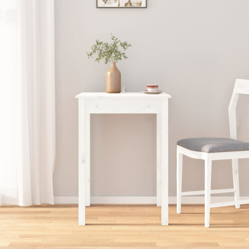 Berkfield Dining Table White 55x55x75 cm Solid Wood Pine