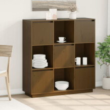 Berkfield Highboard Honey Brown 110.5x35x117 cm Solid Wood Pine