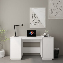 Berkfield Desk White 140x50x75 cm Solid Wood Pine