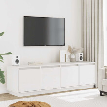 Berkfield TV Cabinet White 156x37x45 cm Solid Wood Pine