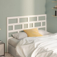 Berkfield Bed Headboard White 126x4x100 cm Solid Wood Pine