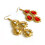 Pair of Vibranting Multicolor Drop Earrings Elegant Dangle-Red 7