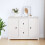 Berkfield Sideboard White 100x35x74 cm Solid Wood Pine 1