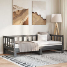 Berkfield Pull-out Day Bed without Mattress Grey 2x(90x190)cm