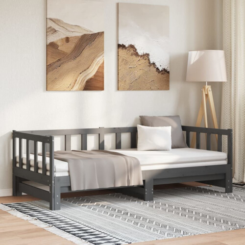 Berkfield Pull-out Day Bed without Mattress Grey 2x(90x190)cm