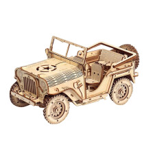 Wooden Car Model Kit 806 3D Offroad Puzzle for Kids and Adults DIY Assembly Toy Gift