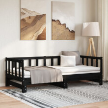 Berkfield Pull-out Day Bed without Mattress Black 2x(90x190)cm