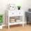 Berkfield Console Table White 75x35x75 cm Solid Wood Pine 1