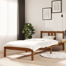 Berkfield Bed Frame without Mattress Honey Brown Solid Wood 90x200 cm