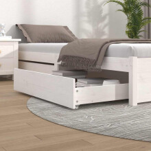 Berkfield Bed Drawers 2 pcs White Solid Wood Pine