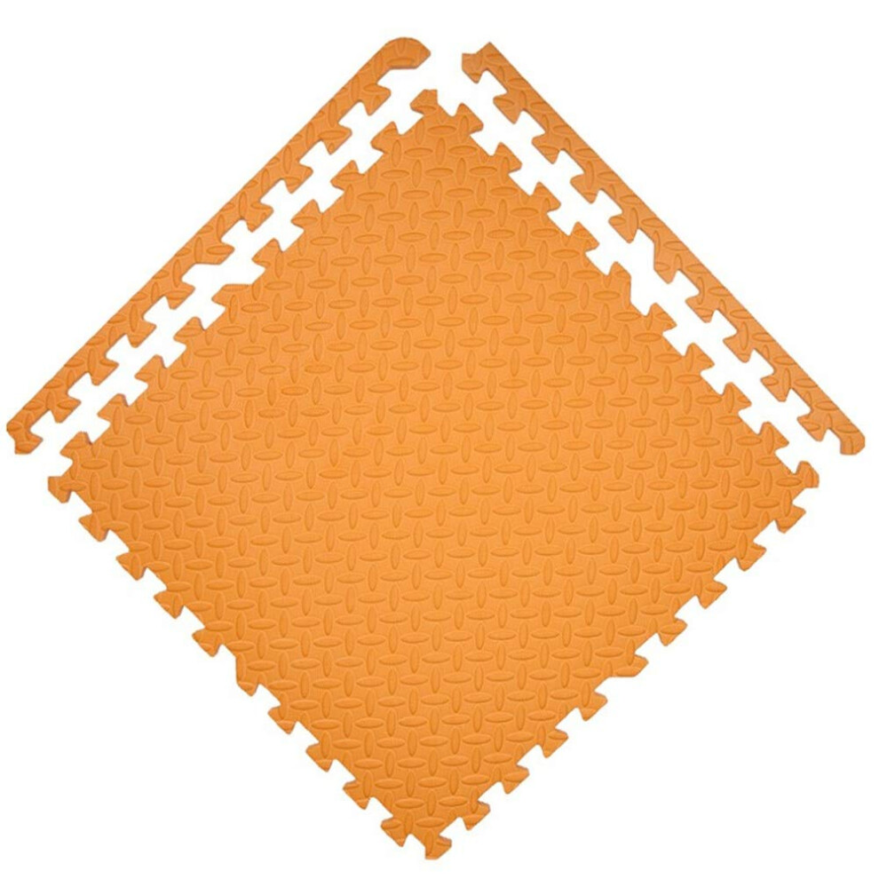 Baby Play Mat With Soft Cushioning Surface, Interlocking Foam Floor Tiles For Nursery And Kids Room Orange