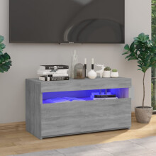 Berkfield TV Cabinet with LED Lights Grey Sonoma 75x35x40 cm