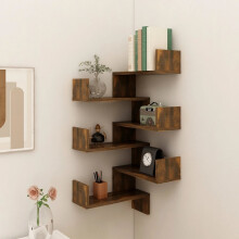 Berkfield Wall Corner Shelves 2 pcs Smoked Oak 40x40x50 cm Engineered Wood