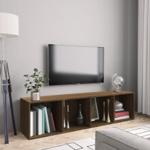 Berkfield Book Cabinet/TV Cabinet Brown Oak 143x30x36cm Engineered Wood