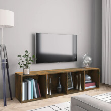 Berkfield Book Cabinet/TV Cabinet Smoked Oak 143x30x36cm Engineered Wood