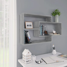 Berkfield Wall Shelf Grey Sonoma 104x20x58.5 cm Engineered Wood