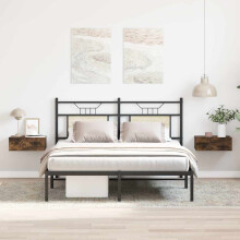 Berkfield Floating Nightstands 2 pcs Smoked Oak 40x30x15cm Engineered Wood