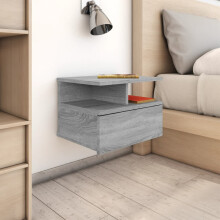 Berkfield Floating Nightstand Grey Sonoma 40x31x27 cm Engineered Wood