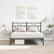 Berkfield Floating Nightstands 2pcs Grey Sonoma 40x30x15cm Engineered Wood