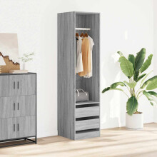 Berkfield Wardrobe with Drawers Grey Sonoma 50x50x200 cm Engineered Wood