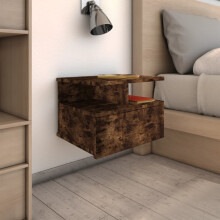 Berkfield Floating Nightstand 2 pcs Smoked Oak 40x31x27 cm Engineered Wood